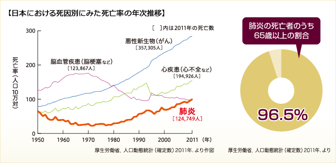 日本における死因別にみた死亡率の年次推移